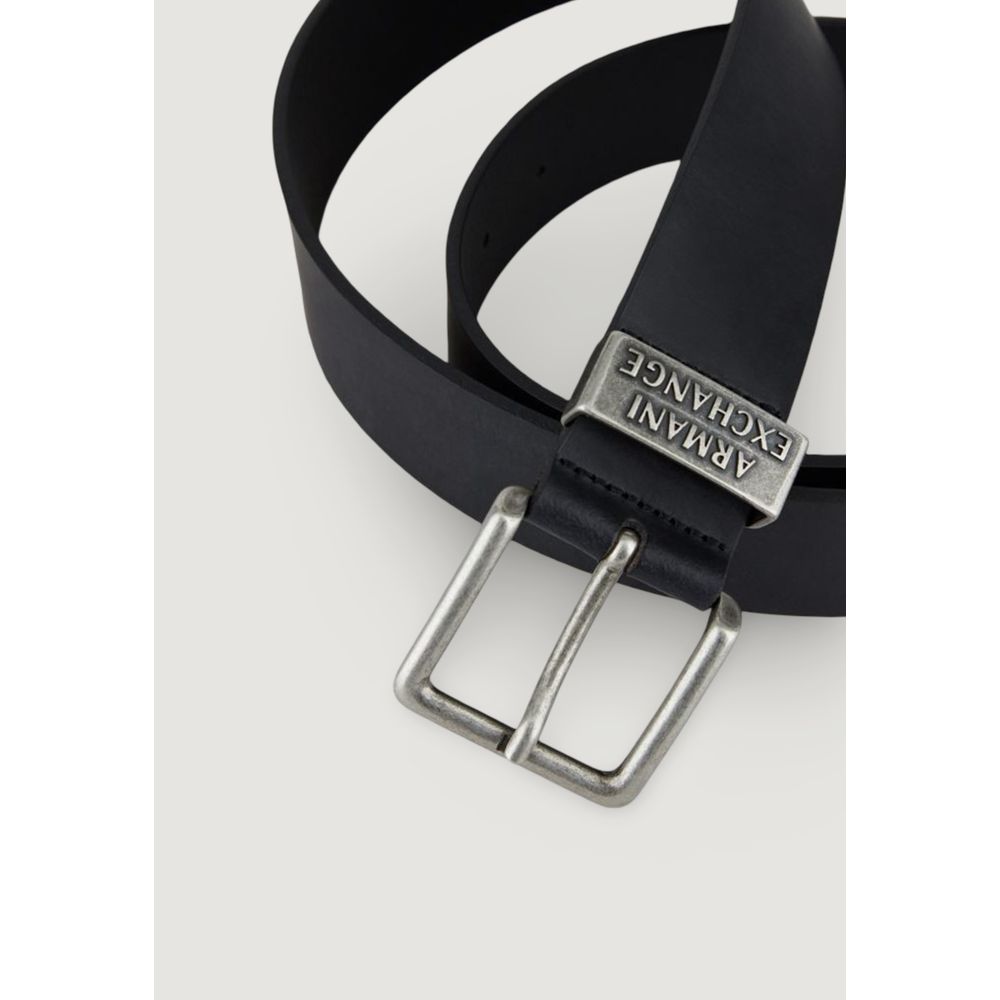 Armani Exchange Schwarzer Ledergürtel Regular