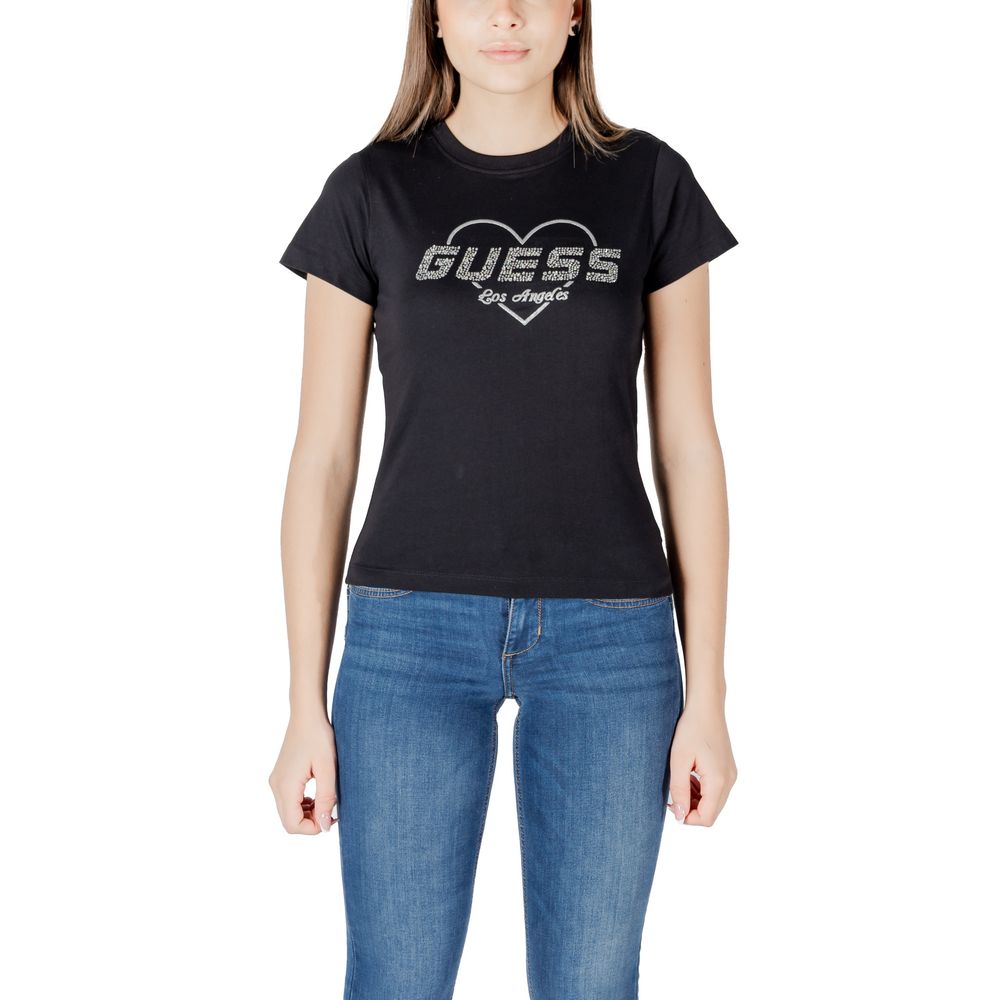 Guess Active Schwarzes Baumwoll-T-Shirt