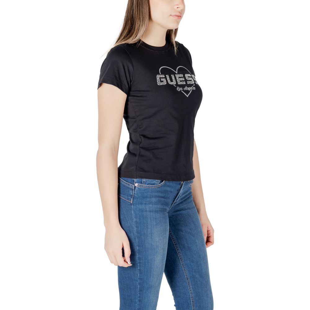 Guess Active Schwarzes Baumwoll-T-Shirt