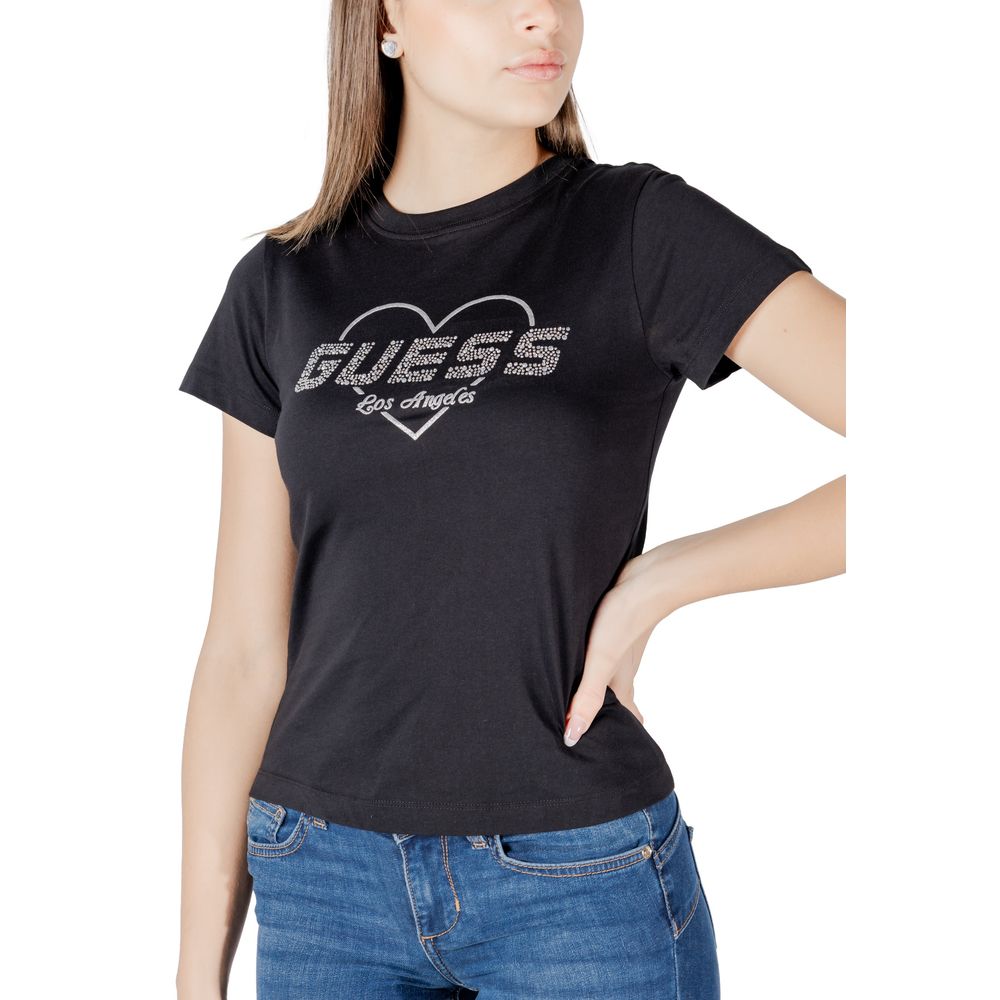 Guess Active Schwarzes Baumwoll-T-Shirt