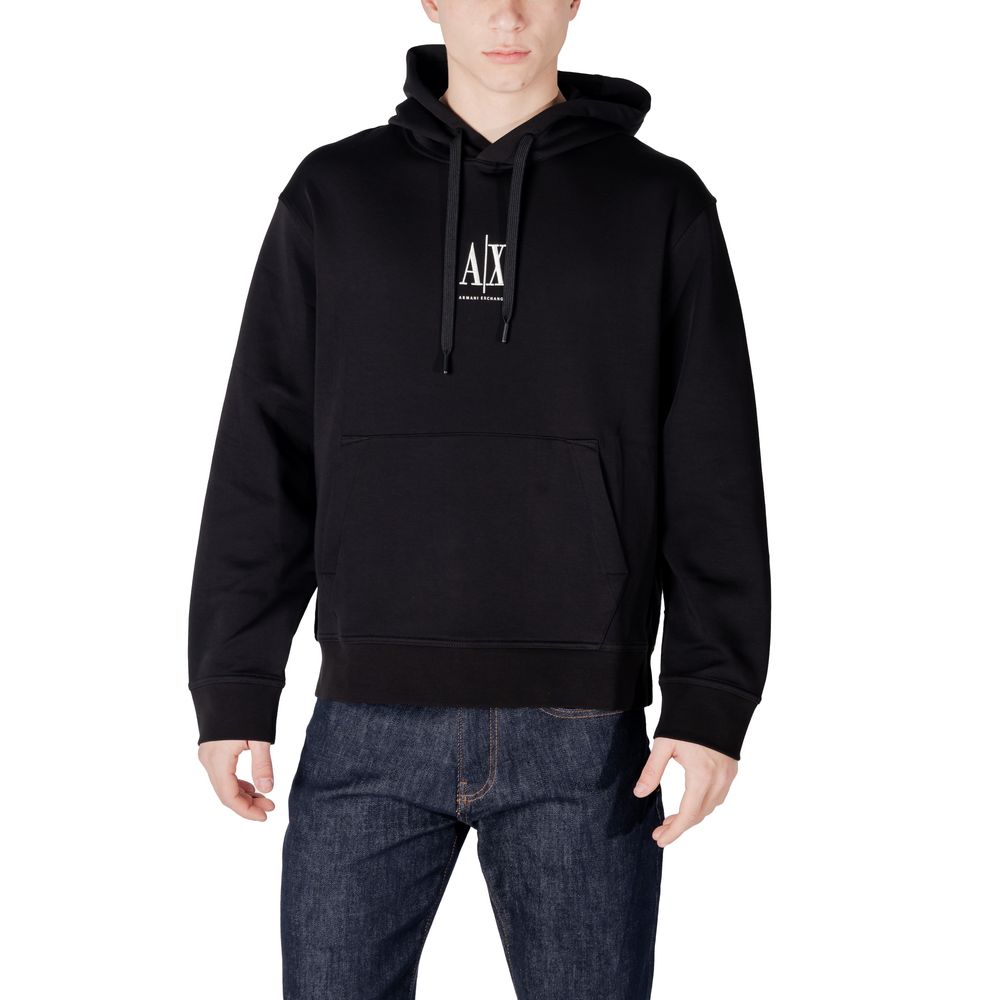 Armani Exchange Schwarzer Baumwoll-Hoodie