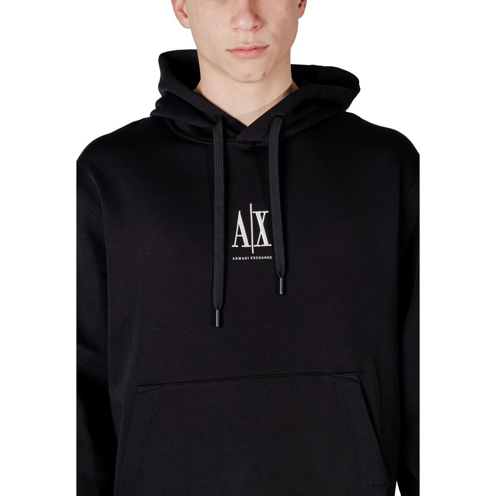 Armani Exchange Schwarzer Baumwoll-Hoodie