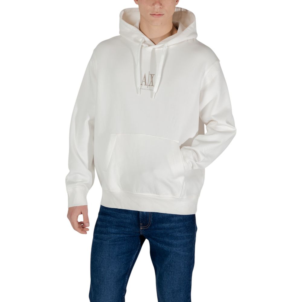 Armani Exchange Creme Baumwoll-Kapuzenpullover