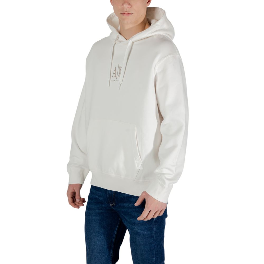 Armani Exchange Creme Baumwoll-Kapuzenpullover