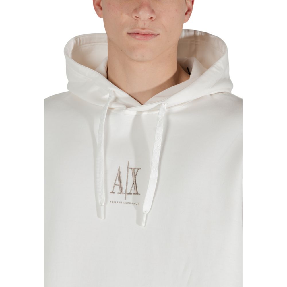 Armani Exchange Creme Baumwoll-Kapuzenpullover