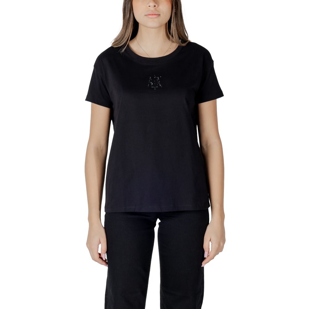 Armani Exchange Schwarzes Baumwoll-T-Shirt