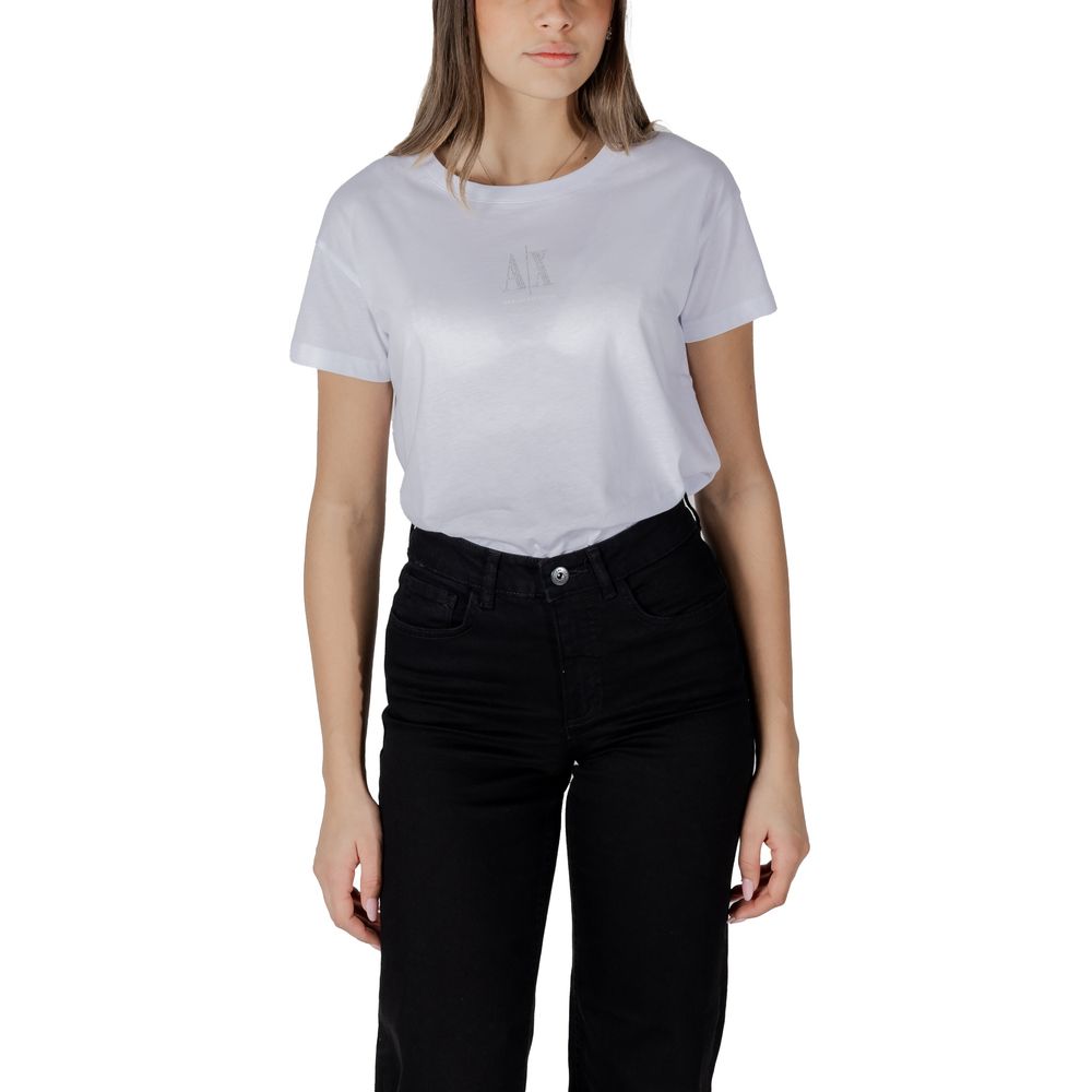 Armani Exchange Weißes Baumwoll-T-Shirt