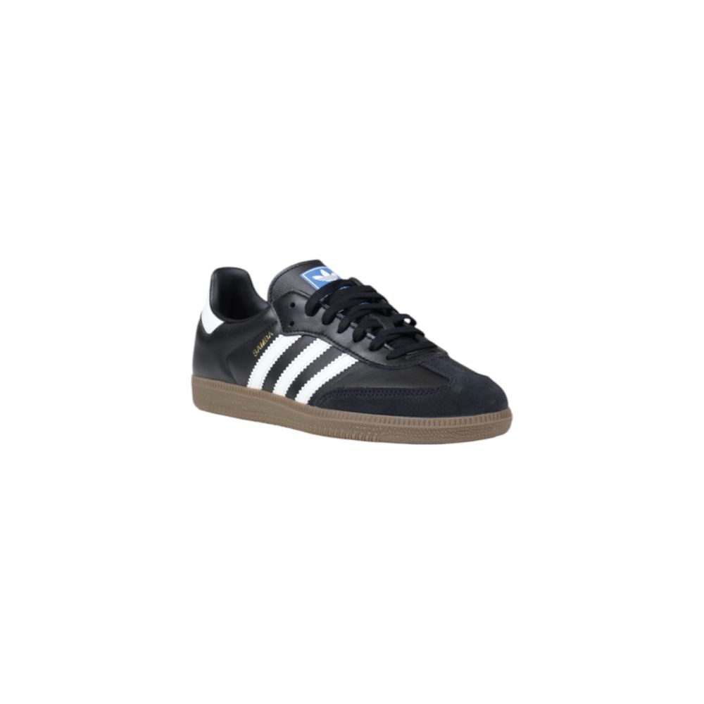 Adidas Originals Black Athletic Style Leather Sneakers