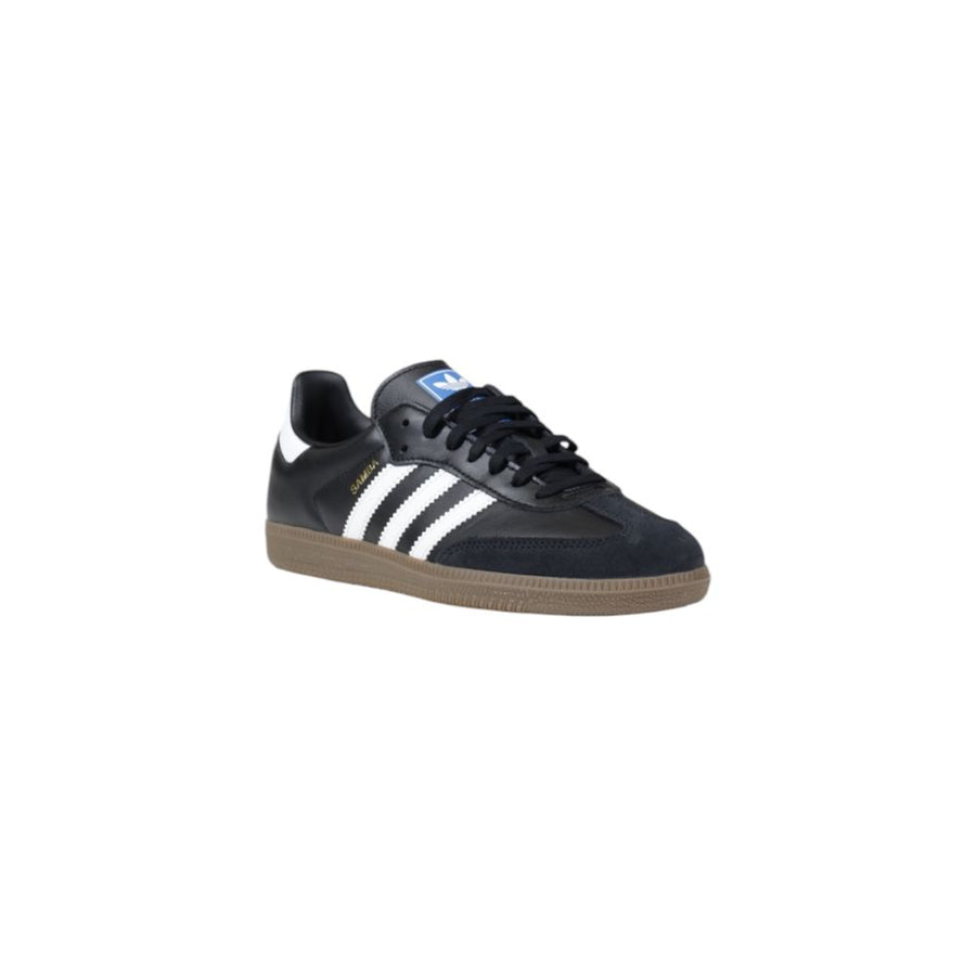 Adidas Originals Black Athletic Style Leather Sneakers