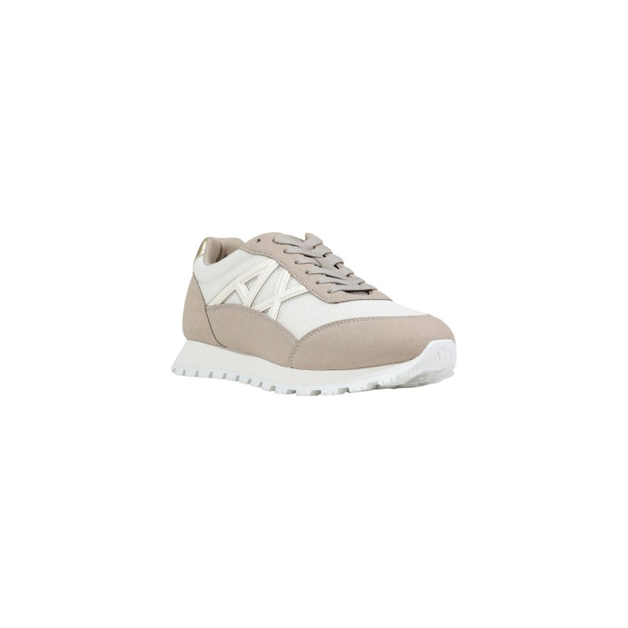 Armani Exchange Beige Calf Leather Bos Taurus Athletic Sneakers