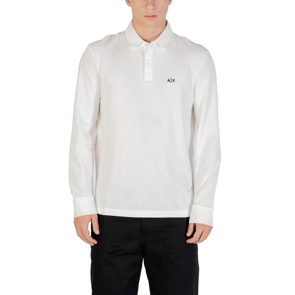 Armani Exchange Cremefarbenes Langarm-T-Shirt aus Baumwolle