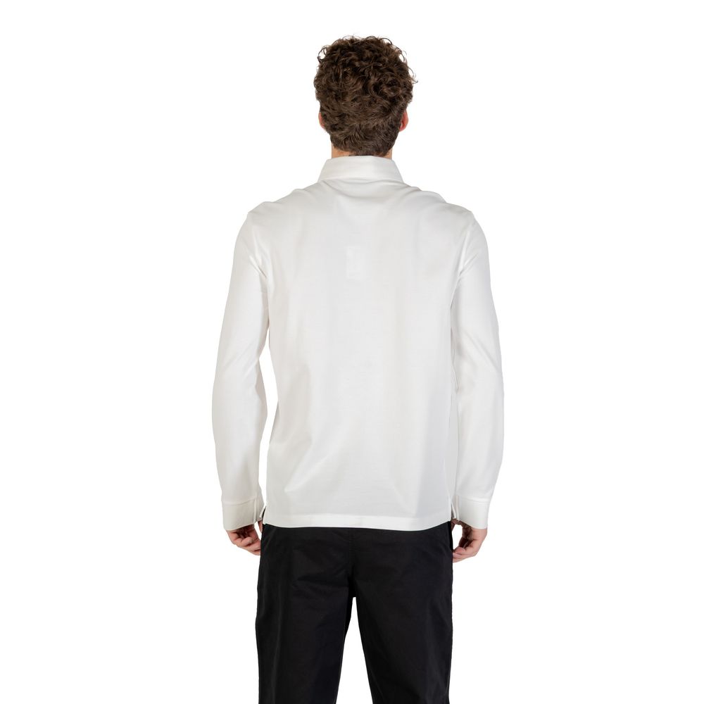 Armani Exchange Cremefarbenes Langarm-T-Shirt aus Baumwolle