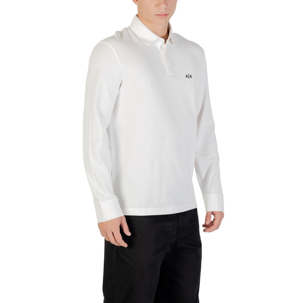 Armani Exchange Cremefarbenes Langarm-T-Shirt aus Baumwolle