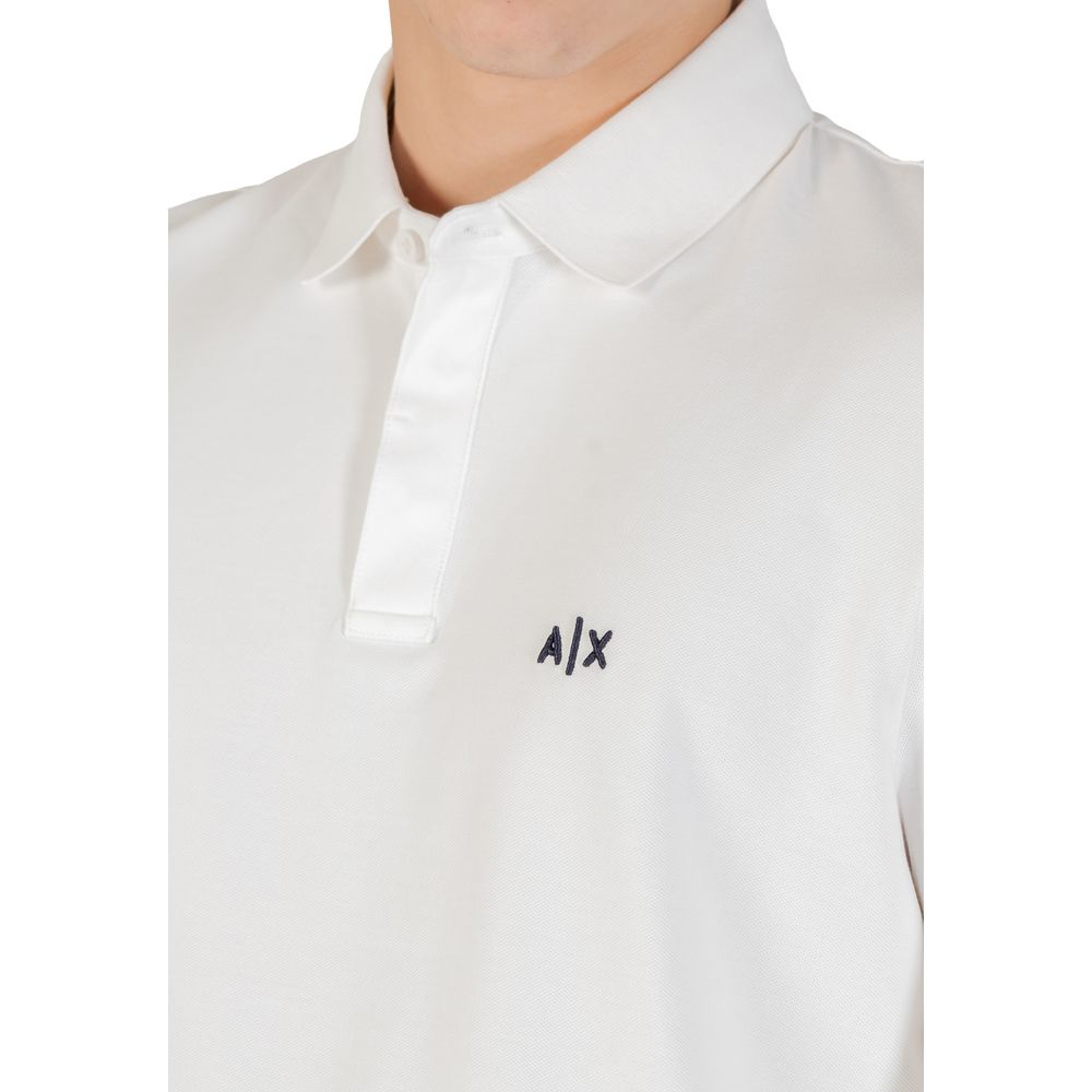 Armani Exchange Cremefarbenes Langarm-T-Shirt aus Baumwolle
