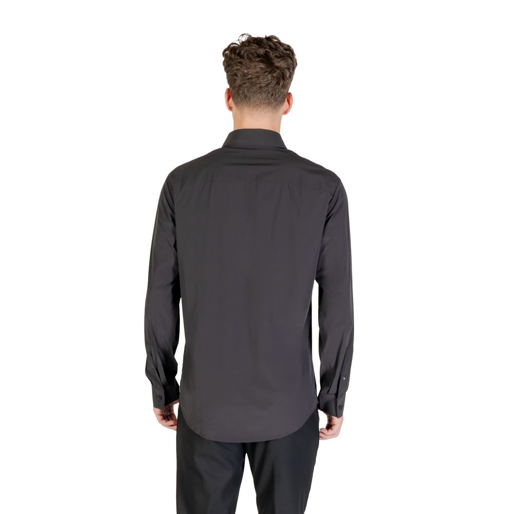 Armani Exchange Schwarzes Hemd aus Elasthan