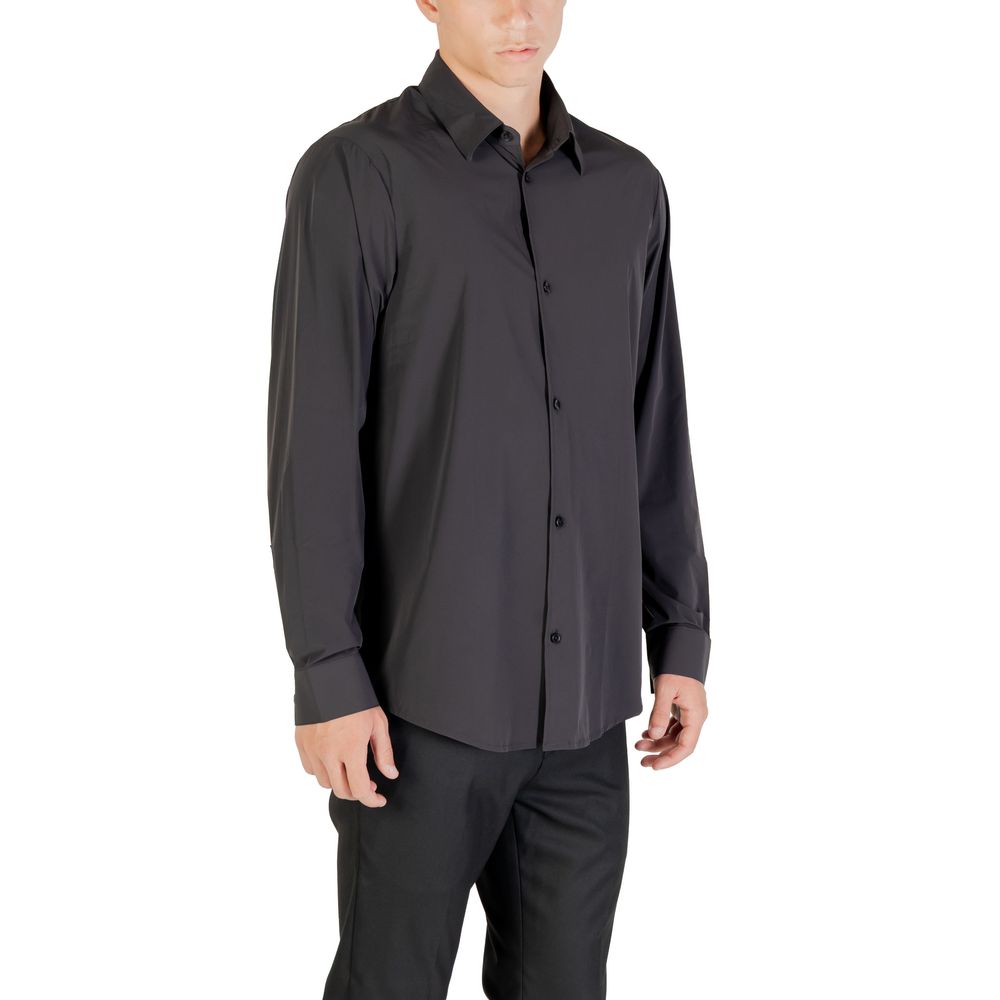 Armani Exchange Schwarzes Hemd aus Elasthan