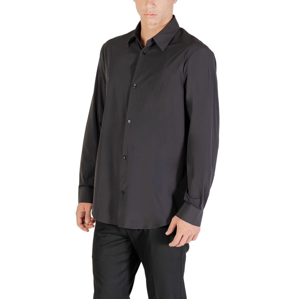 Armani Exchange Schwarzes Hemd aus Elasthan