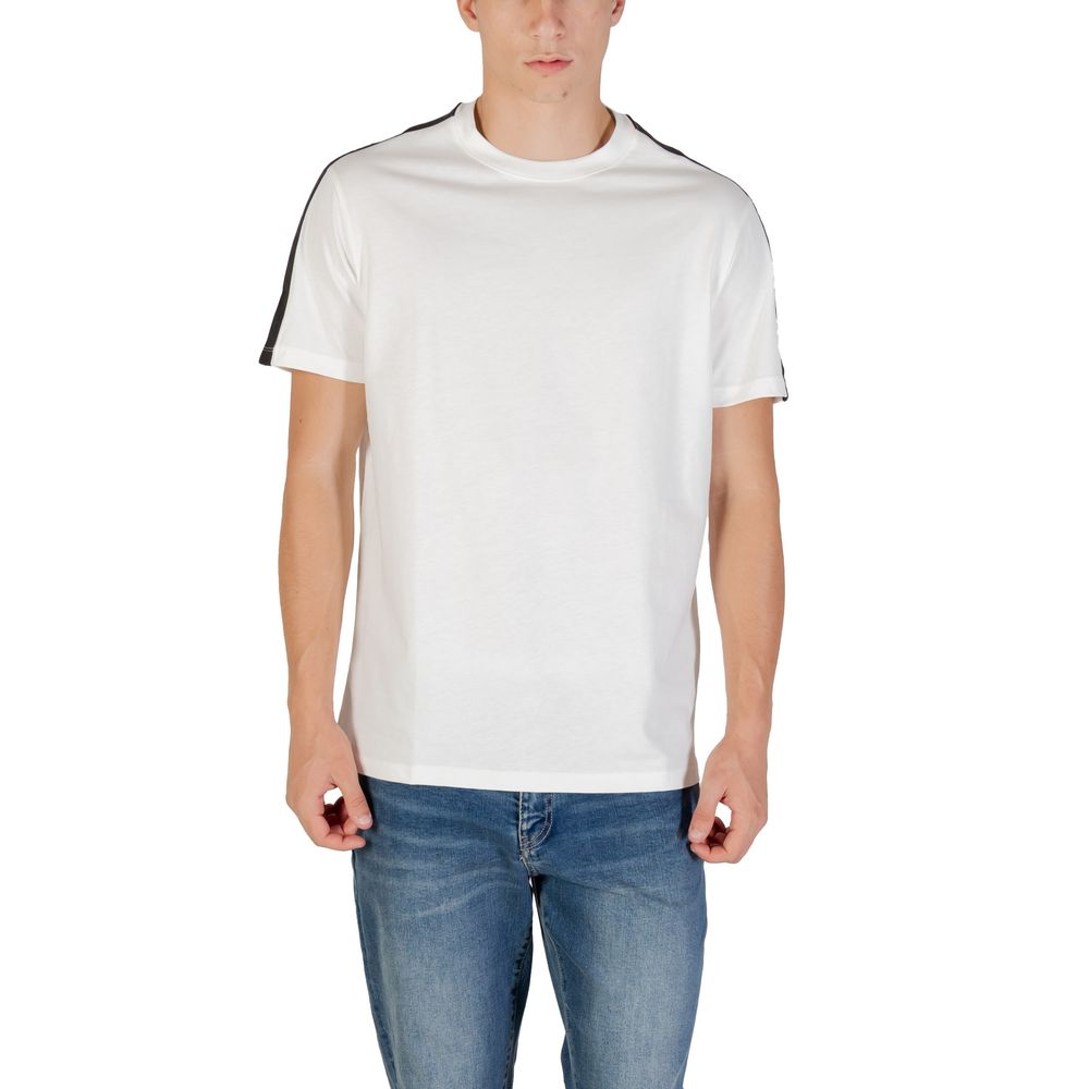 Armani Exchange Cremefarbenes Baumwoll-T-Shirt