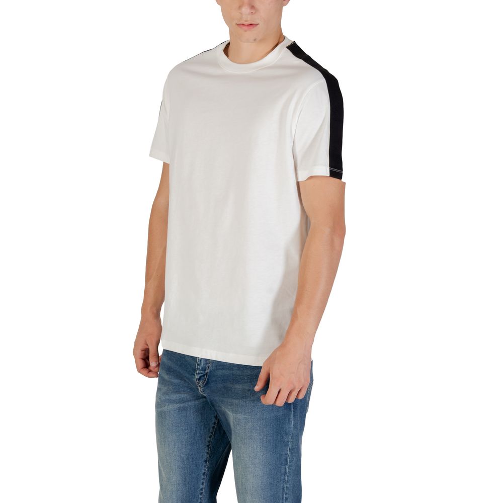 Armani Exchange Cremefarbenes Baumwoll-T-Shirt