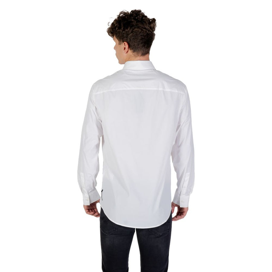 Armani Exchange cream cotton-blend shirt