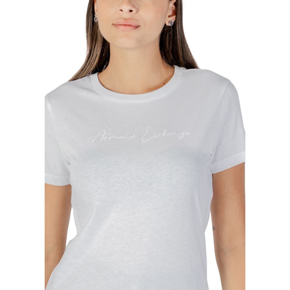 Armani Exchange Weißes Baumwoll-T-Shirt