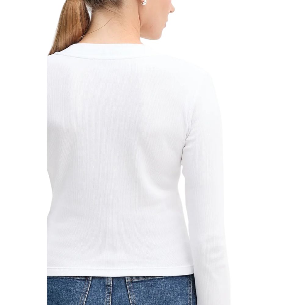 Calvin Klein Jeans Weißes Langarm-T-Shirt aus Baumwolle