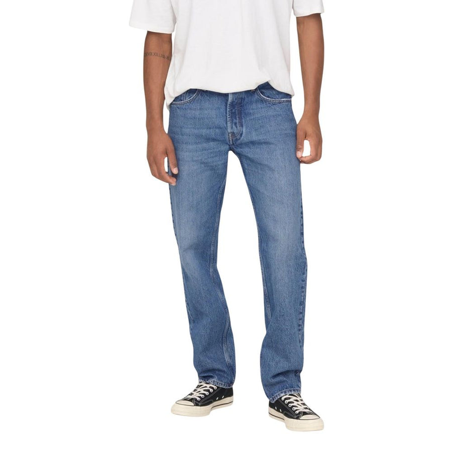 Only & Sons Blaue Baumwolljeans im Relaxed Fit