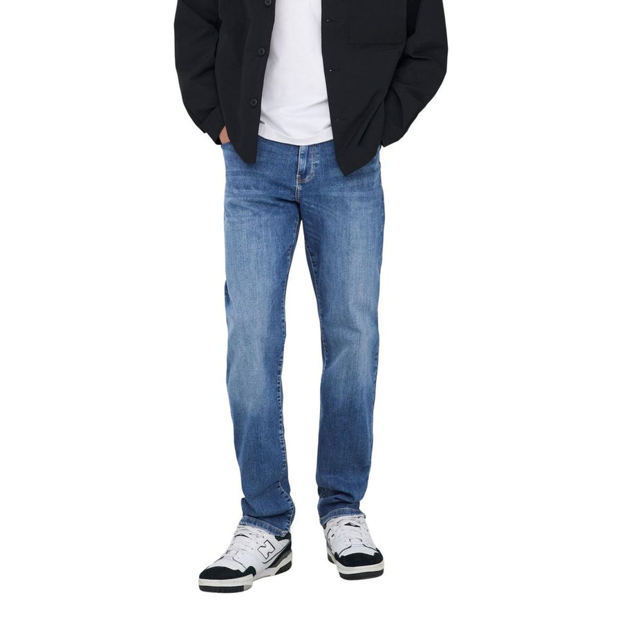 Only & Sons Blaue Baumwolljeans im Relaxed Fit
