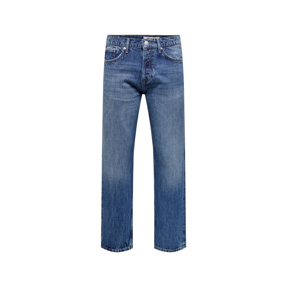 Only & Sons Blaue Baumwolljeans im Relaxed Fit