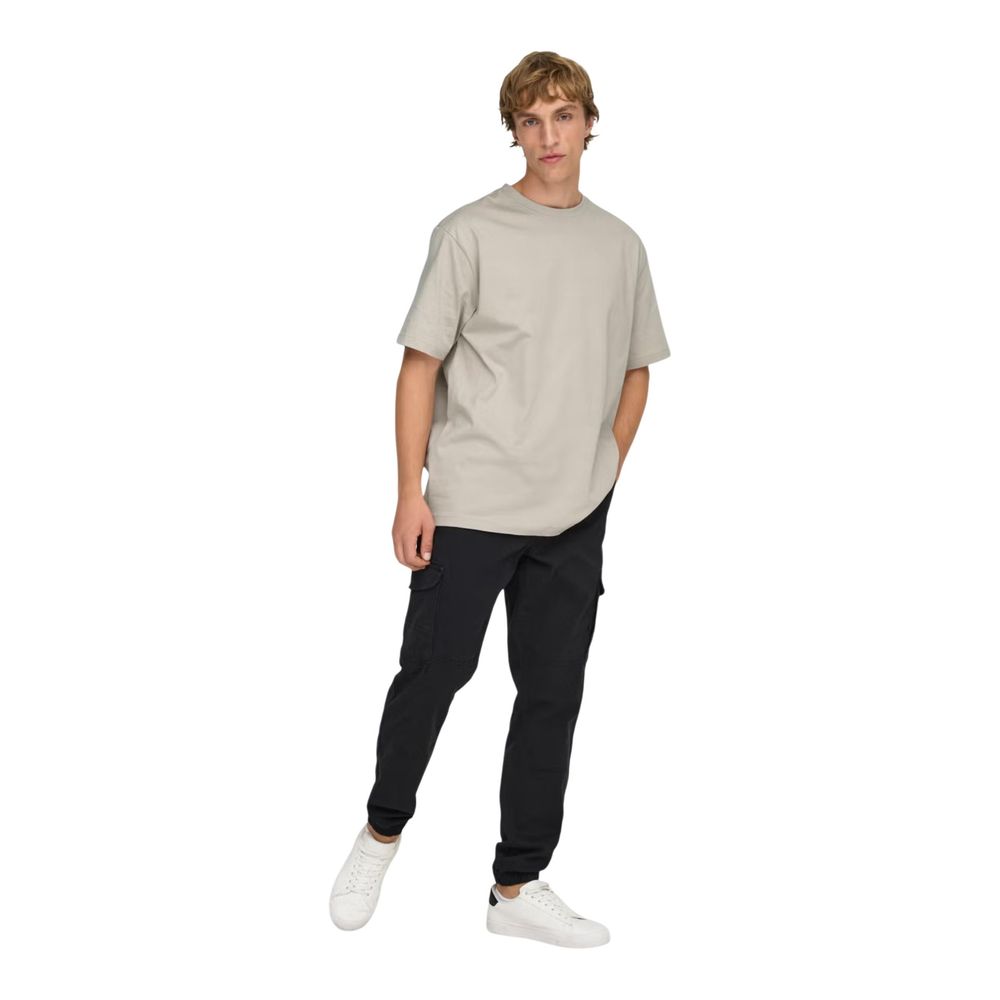 Only & Sons Beige Bio-Baumwoll-T-Shirt