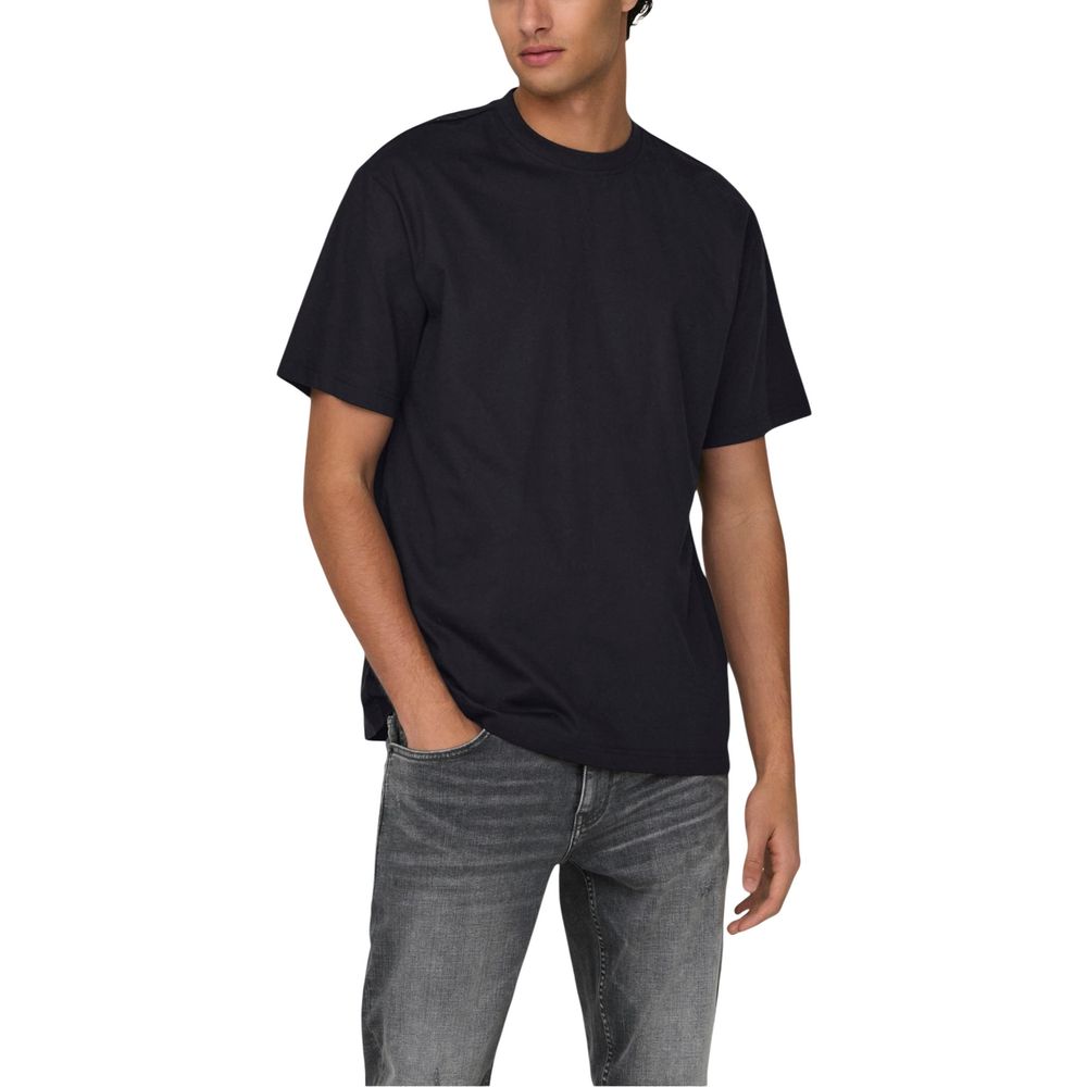 Only & Sons Schwarzes Bio-Baumwoll-T-Shirt