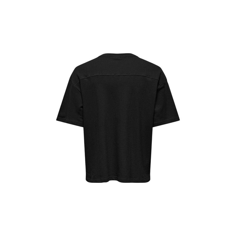 Only & Sons Schwarzes Baumwoll-T-Shirt