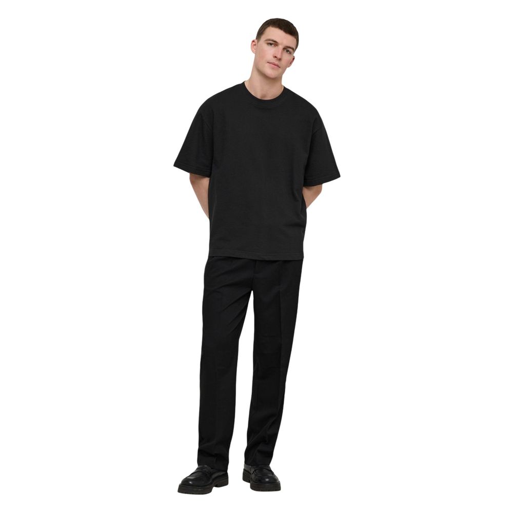 Only & Sons Schwarzes Baumwoll-T-Shirt