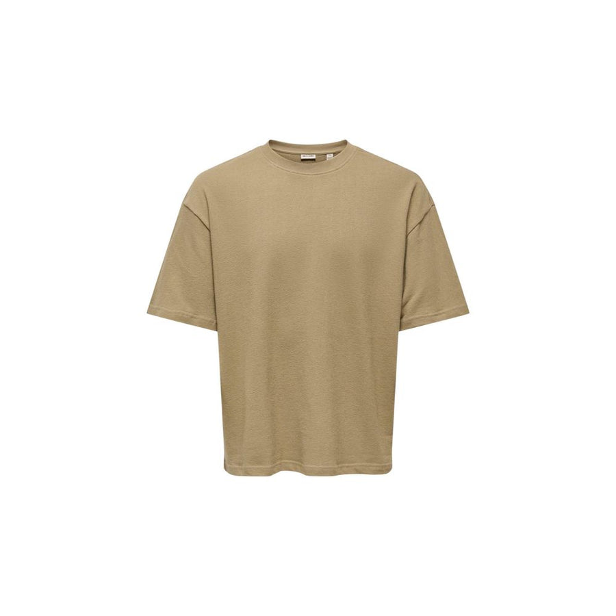 Only & Sons Brown Cotton T-Shirt