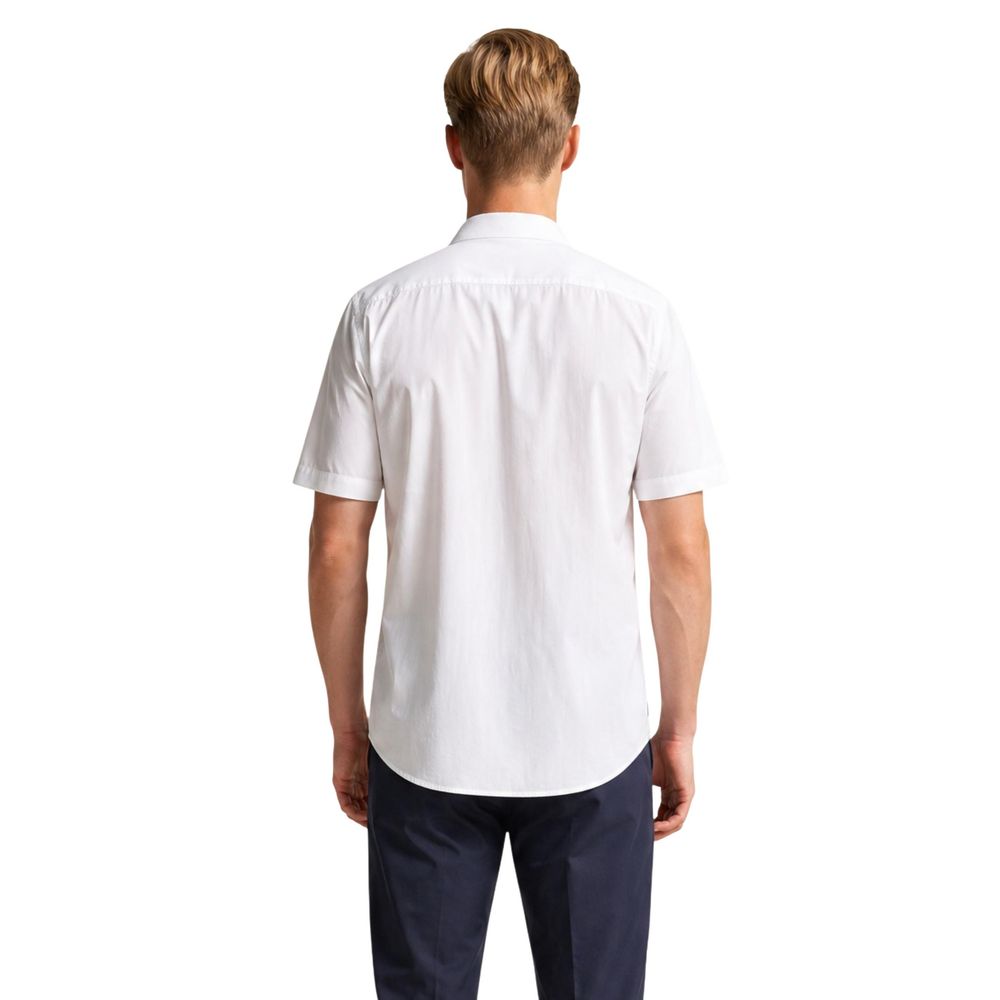 Armani Exchange Weißes Polyamid-Shirt mit kurzen Ärmeln