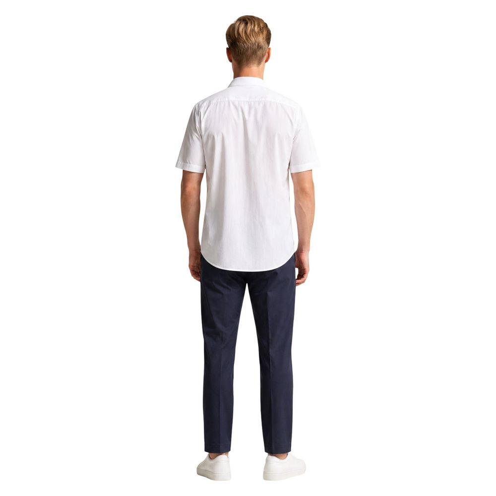 Armani Exchange Weißes Polyamid-Shirt mit kurzen Ärmeln
