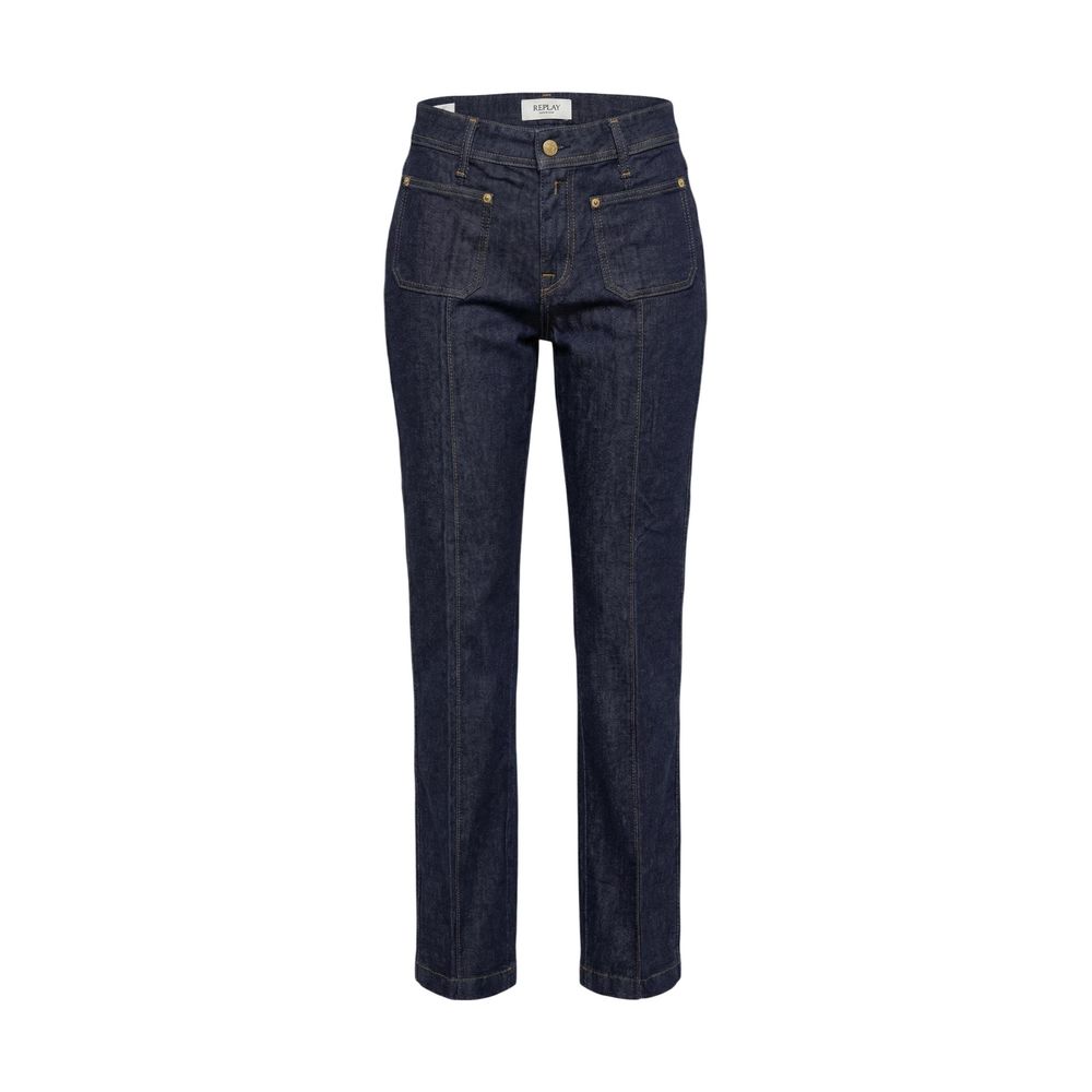 Replay Blaue Baumwoll-Mom-Jeans