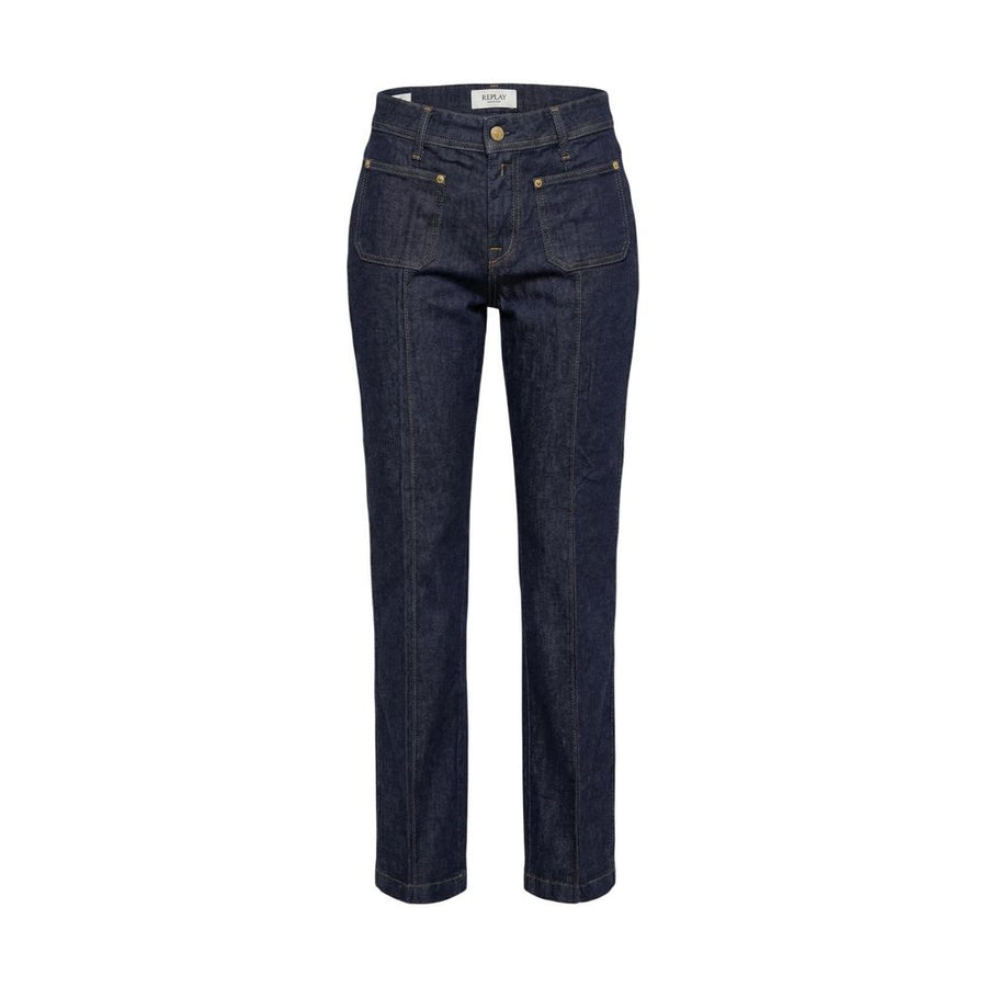 Replay Blaue Baumwoll-Mom-Jeans