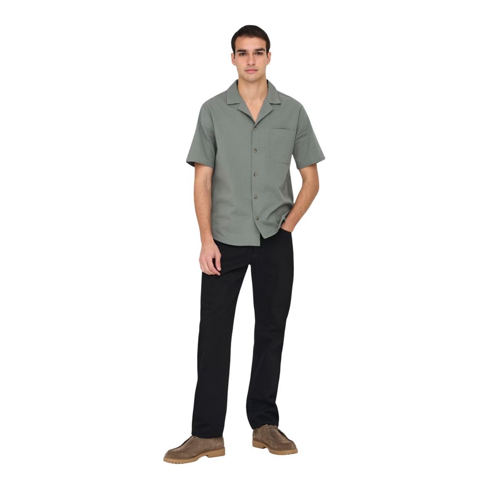 Only & Sons Grünes Baumwoll-T-Shirt mit kurzen Ärmeln