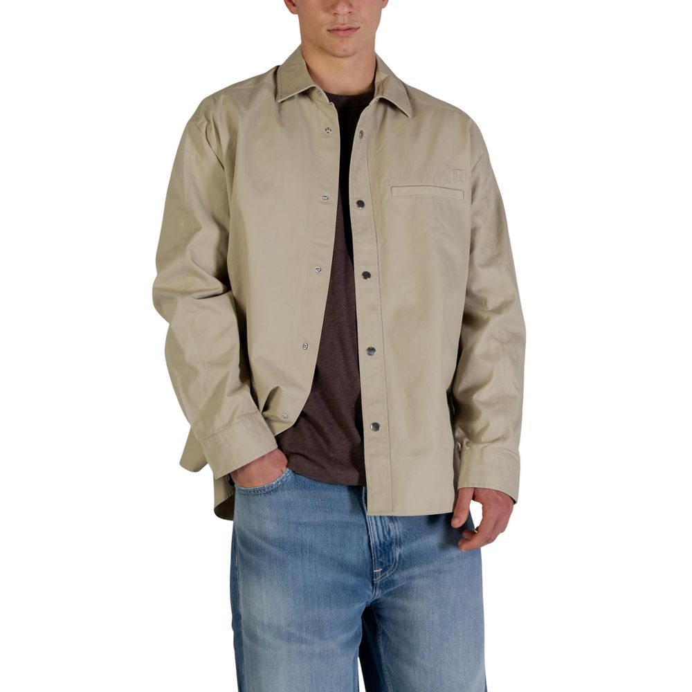 Calvin Klein Jeans Beige Baumwolljacke in voller Länge