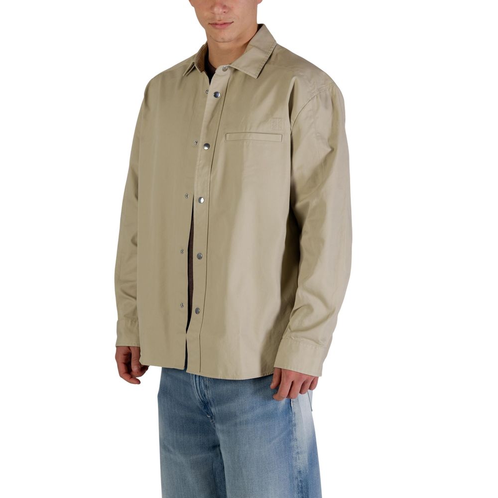 Calvin Klein Jeans Beige Baumwolljacke in voller Länge