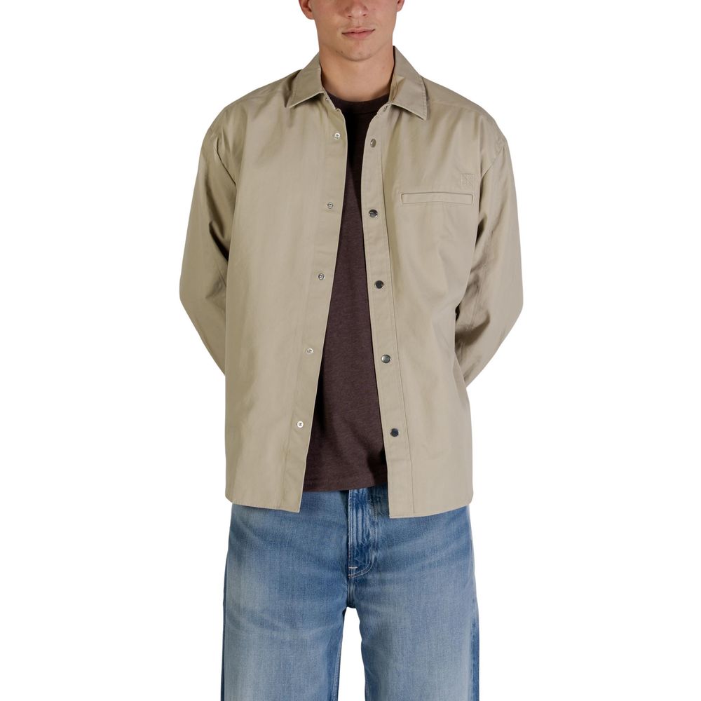 Calvin Klein Jeans Beige Baumwolljacke in voller Länge