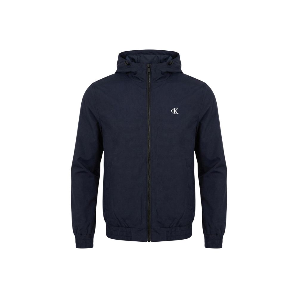 Calvin Klein Jeans Blaue Jacke aus recyceltem Polyester in voller Länge