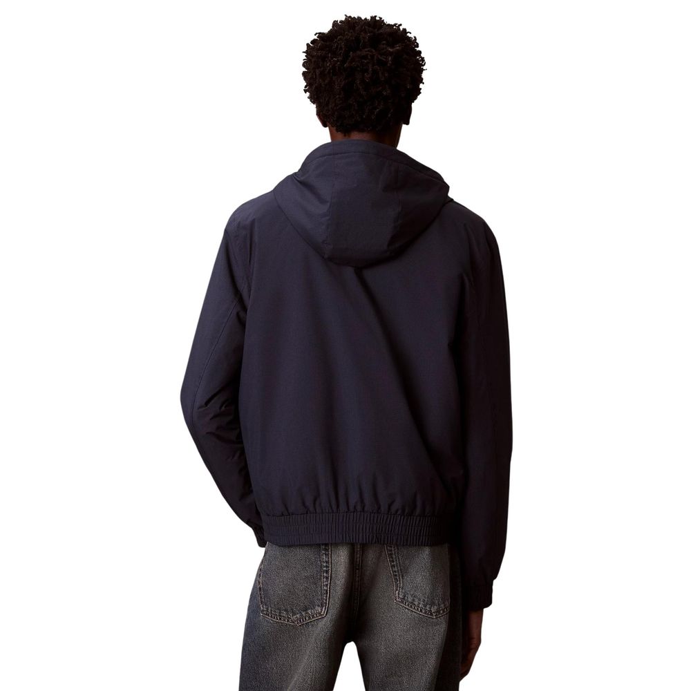 Calvin Klein Jeans Blaue Jacke aus recyceltem Polyester in voller Länge