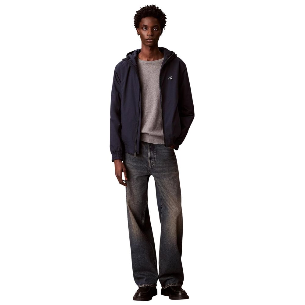 Calvin Klein Jeans Blaue Jacke aus recyceltem Polyester in voller Länge