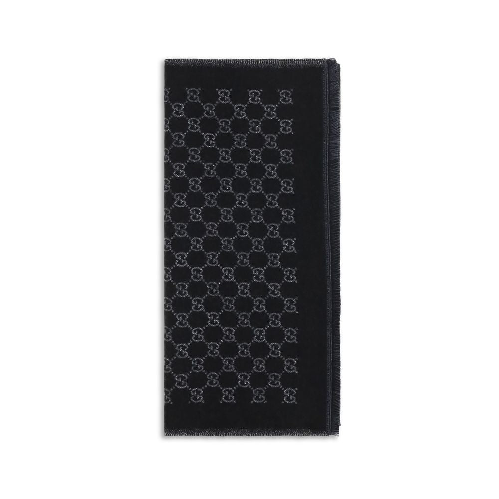 Gucci Scarf in Black Ovis Aries Wool