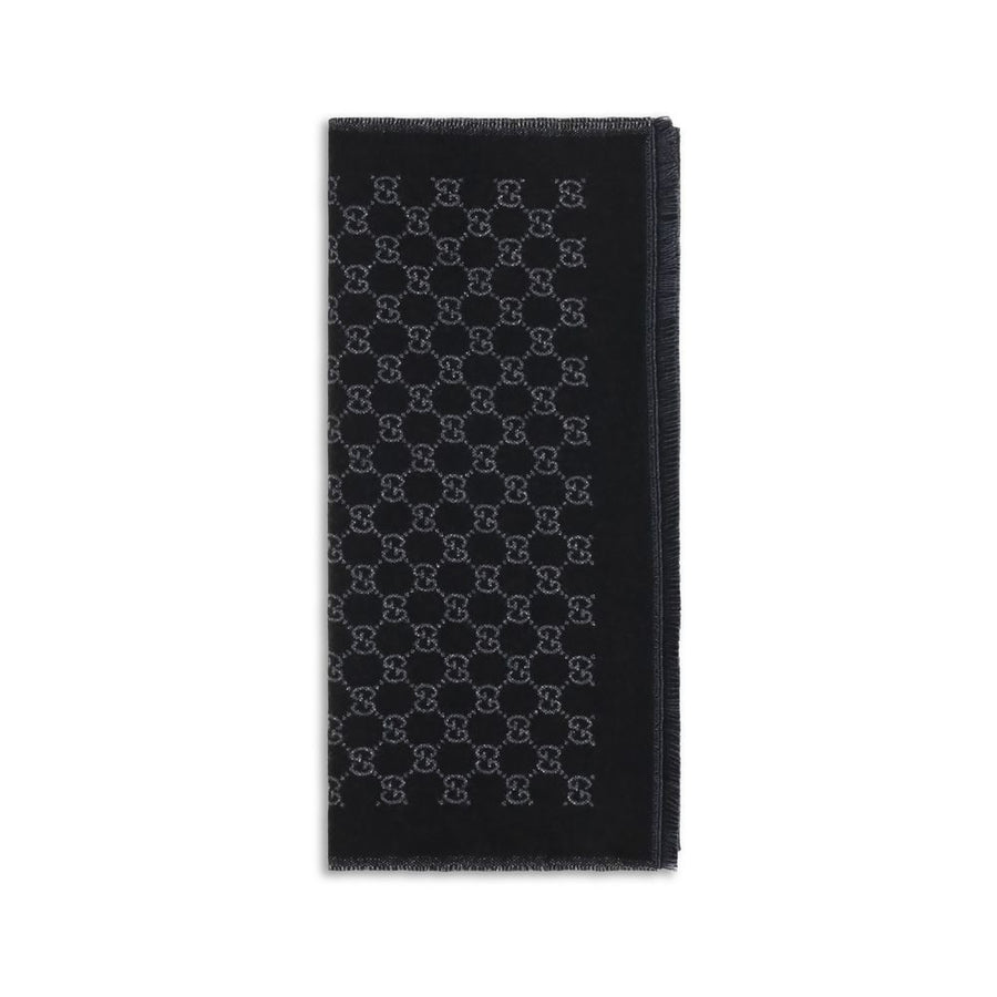 Gucci Scarf in Black Ovis Aries Wool