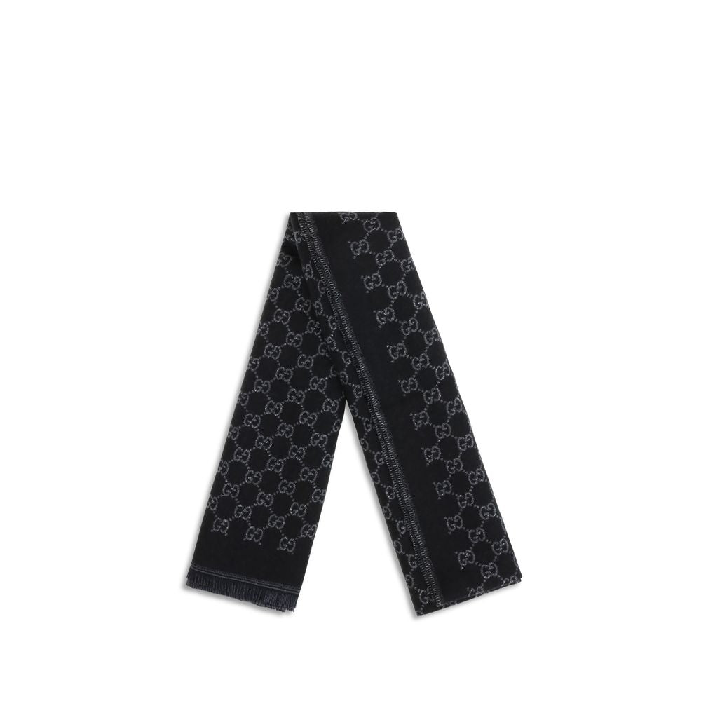 Gucci Scarf in Black Ovis Aries Wool