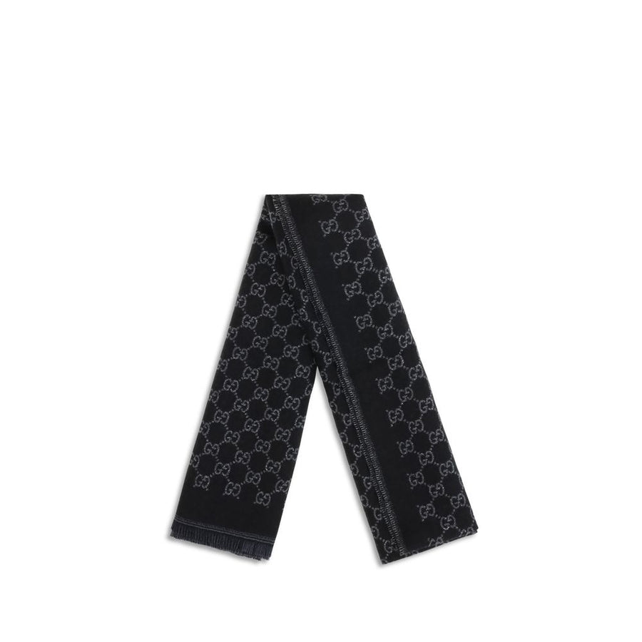 Gucci Scarf in Black Ovis Aries Wool