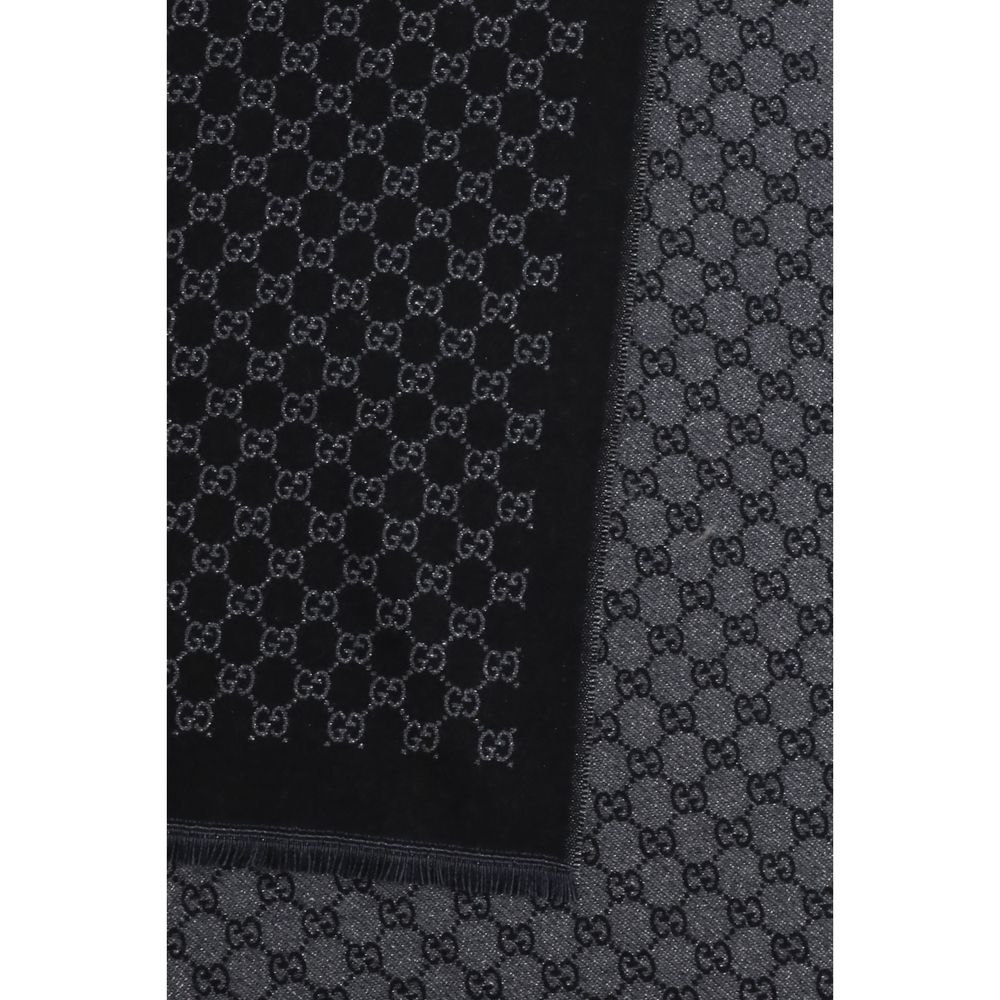 Gucci Scarf in Black Ovis Aries Wool